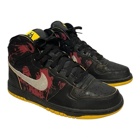 NikeBig High Black Silver Yellow KILL BILL Sneakers Hi Top Mens 8.5